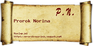 Prorok Norina névjegykártya